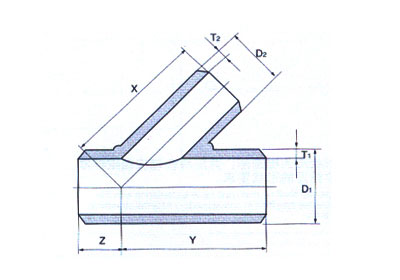 异径斜三通结构图